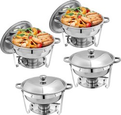 silver20rnd20chafing20dish20520qt 1753917976 Round Chafing Dish With Silver Trim - 5 QT