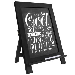 Wooden Tabletop Chalkboard Sign  with Chalk – (Blank Boar