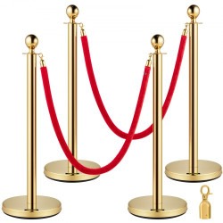 gold20stanchions20with20ropes 1754074888 Gold Stanchion - Round Top